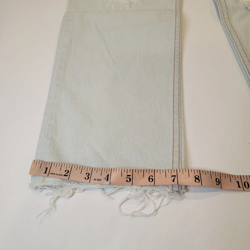 GRLFRND Button Fly Super High Rise Straight Leg Mica Crop Jeans In Romeo 28 NWT!